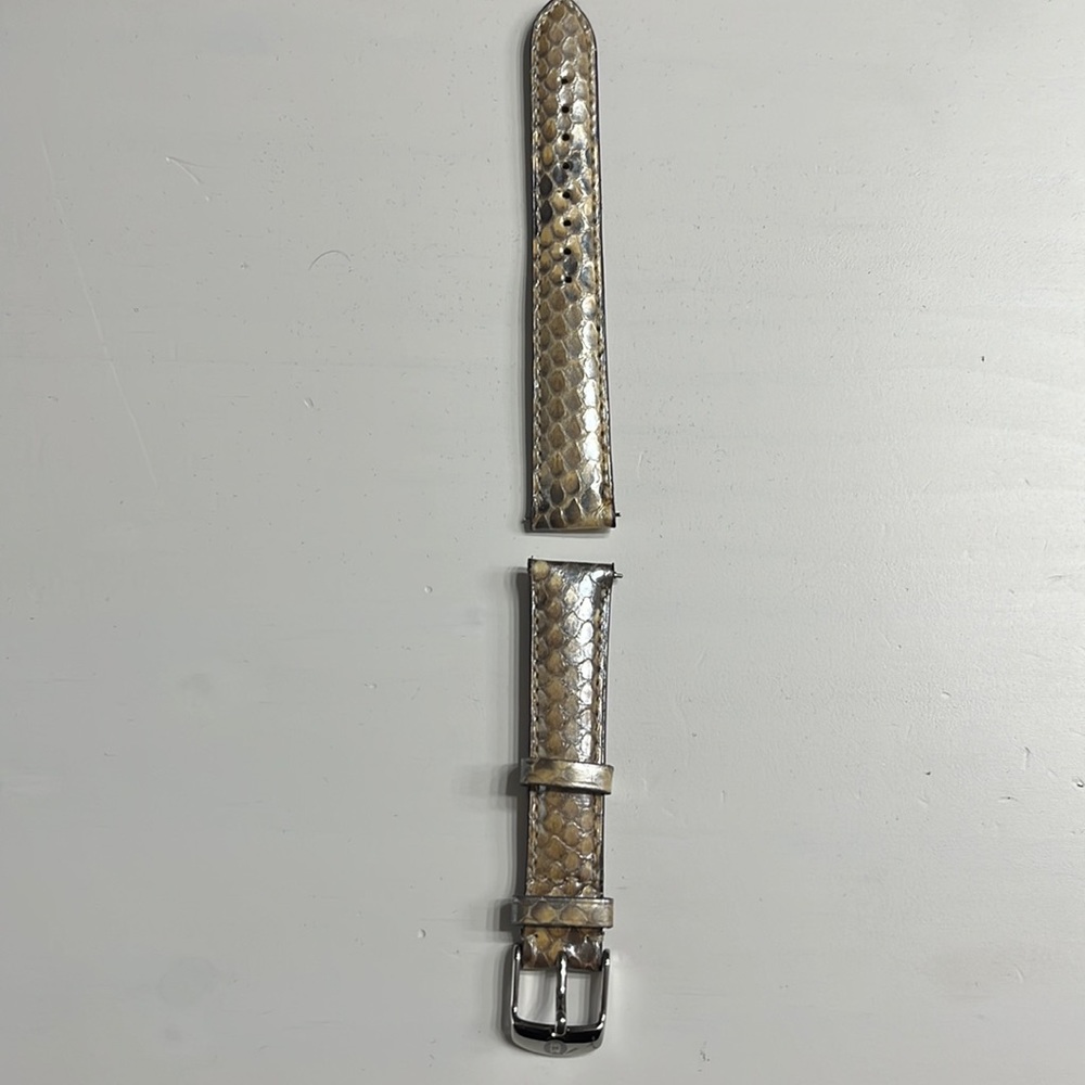 Michele Iridescent Cream and Gray 16 mm strap